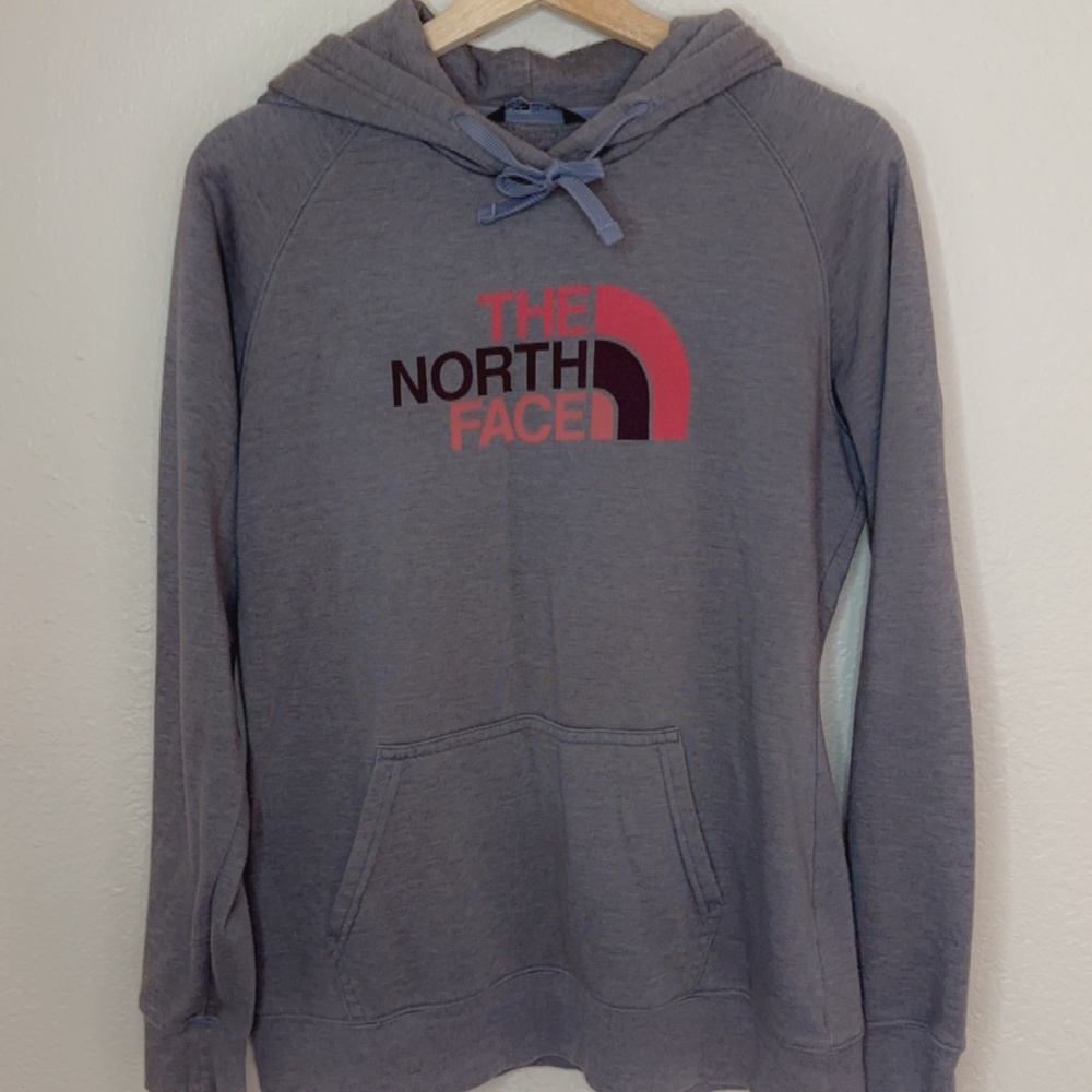 The North Face Womens Cotton Hoodie Size Medium Gray Pullover Sweatshirt